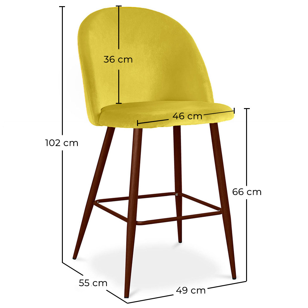 Banco estofado em veludo - Design escandinavo - 66cm - Evelyne image 10