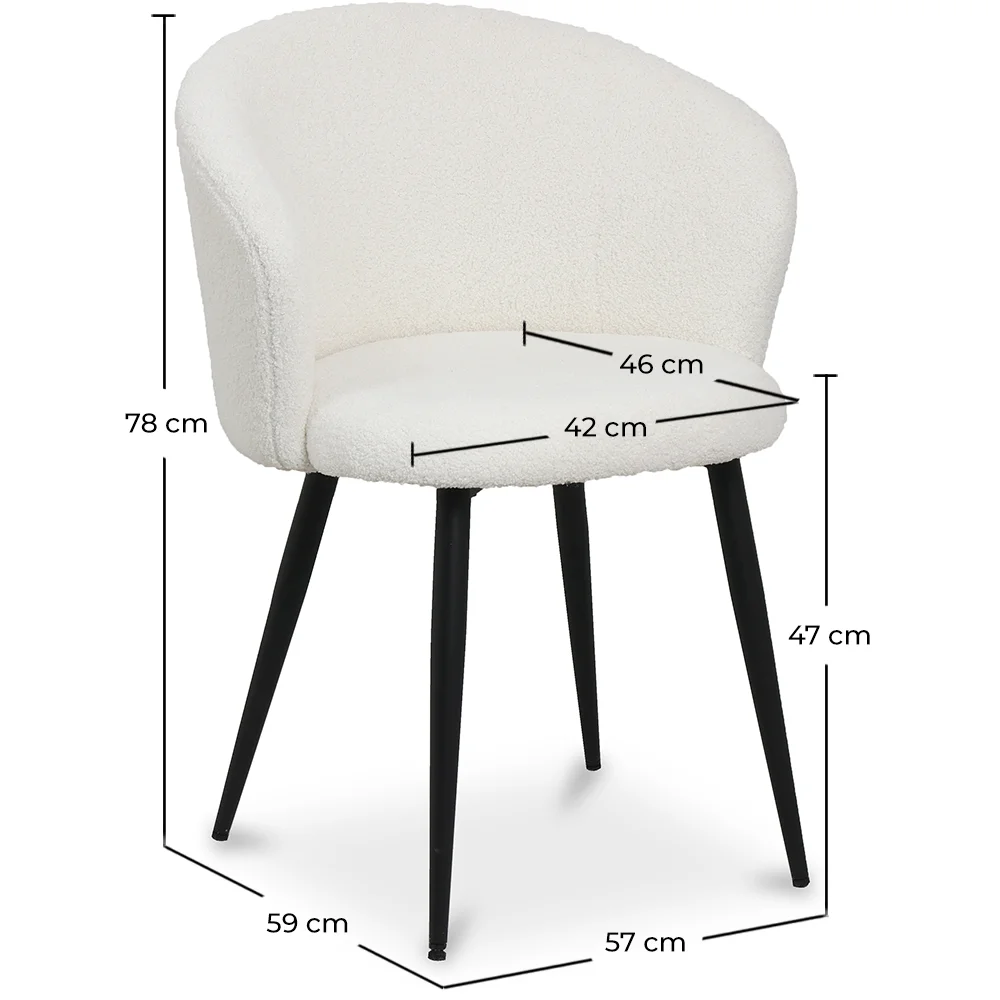 Cadeira de jantar estofada em bouclé - Detra image 10