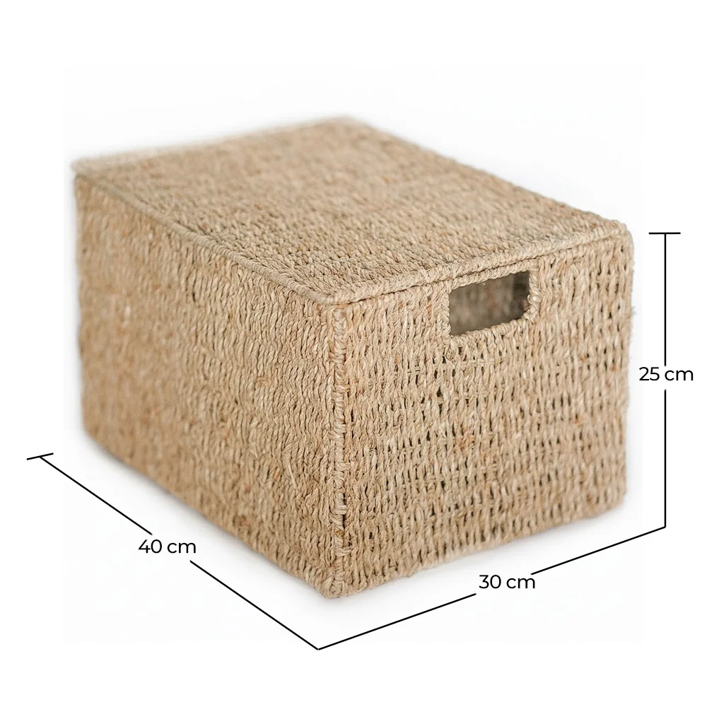 Cesto de Fibra Natural com Tampa - 40x30CM - Maracay image 10