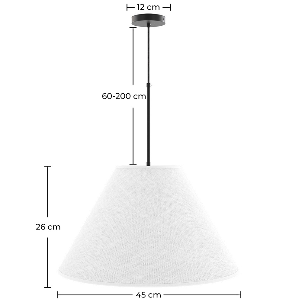 Lustre de Teto Suspenso com Abajur de Tecido Bege - Fula image 10