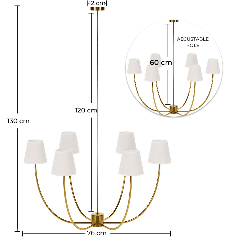 Lustre de Teto Dourado com 6 Abajures - Arena image 10