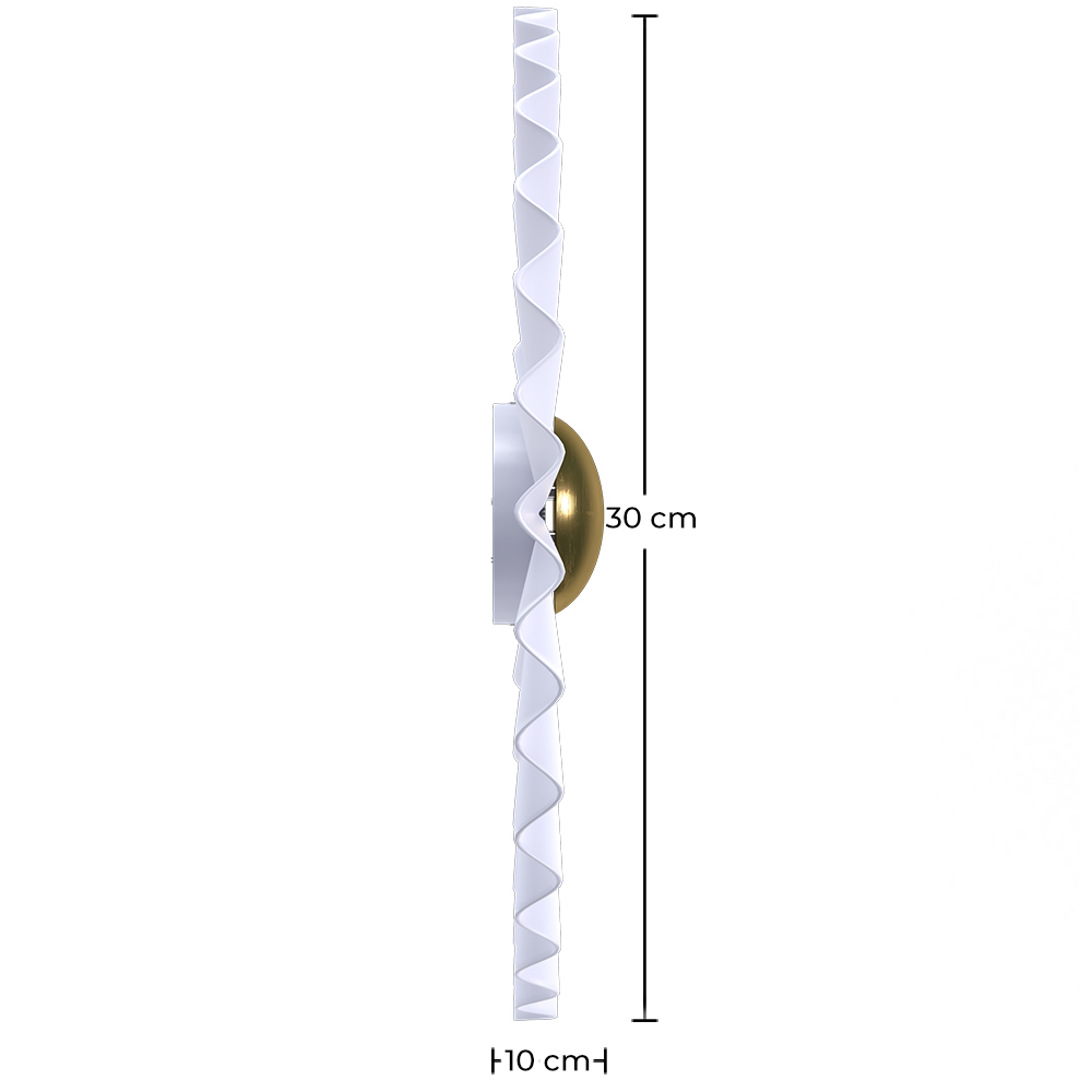 Luminária de Parede Flor em Metal Branco e Dourado - 30CM image 10