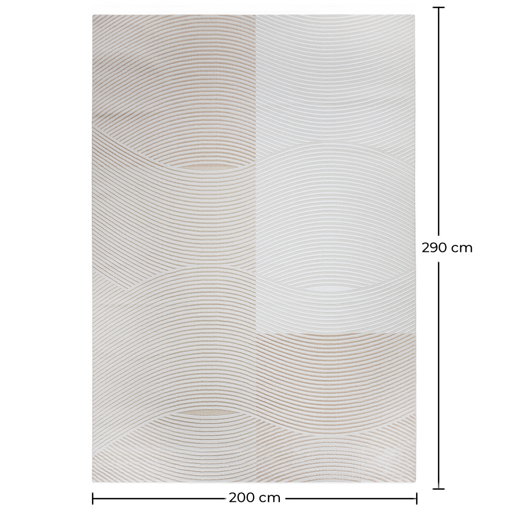 Tapete Grande com Design Contemporâneo e Moderno - Bege (290x200 cm) - Kirui image 10