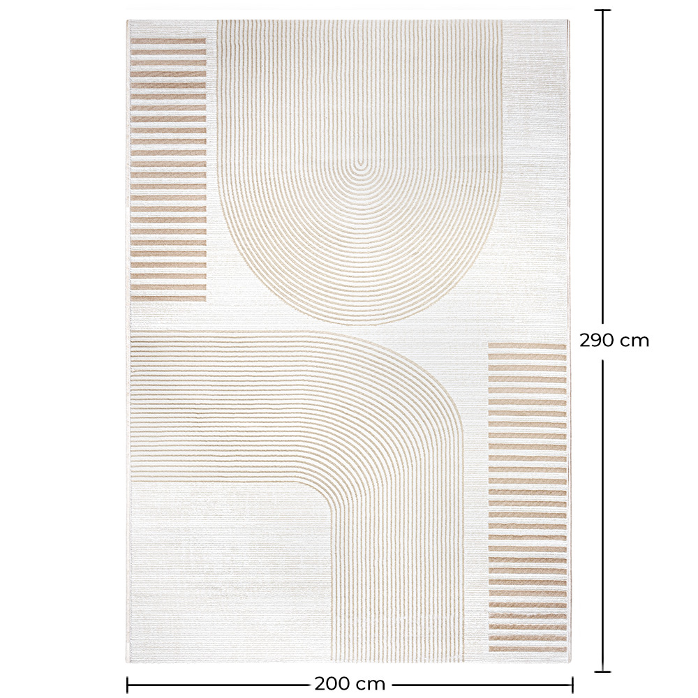 Tapete Grande com Design Contemporâneo e Moderno - Bege (290x200 cm) - Rya image 10