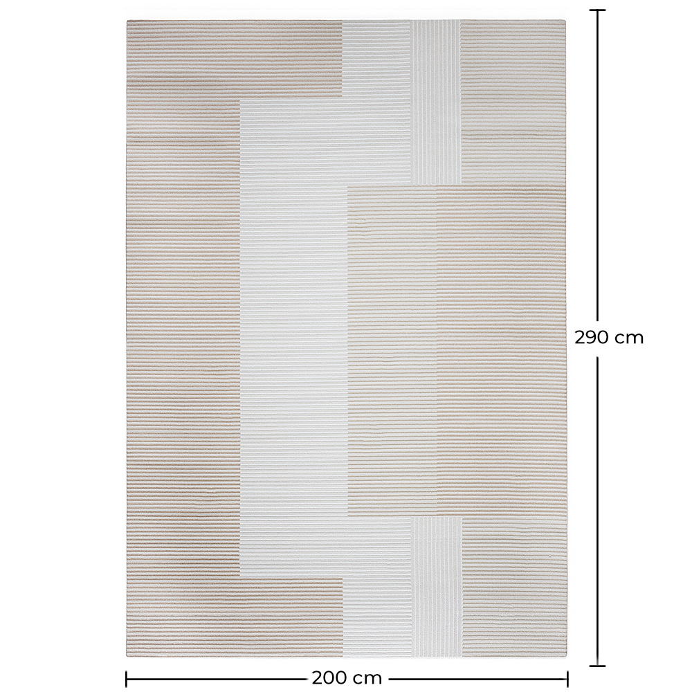 Tapete Grande com Design Contemporâneo e Moderno - Bege (290x200 cm) - Loru image 10