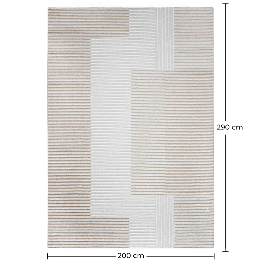 Tapete Grande com Design Contemporâneo e Moderno - Bege (290x200 cm) - Loru image 10
