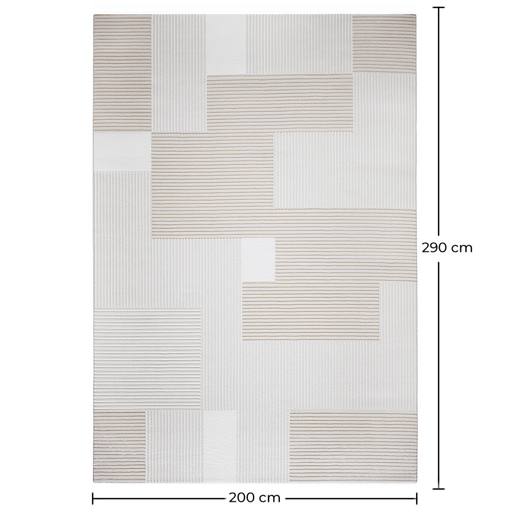 Tapete Grande com Design Contemporâneo e Moderno - Bege (290x200 cm) - Debra image 10