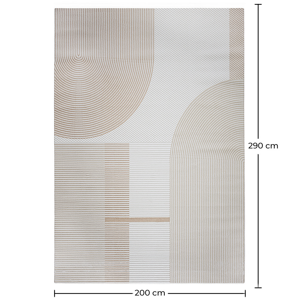 Tapete Grande com Design Contemporâneo e Moderno - Bege (290x200 cm) - Lubida image 10