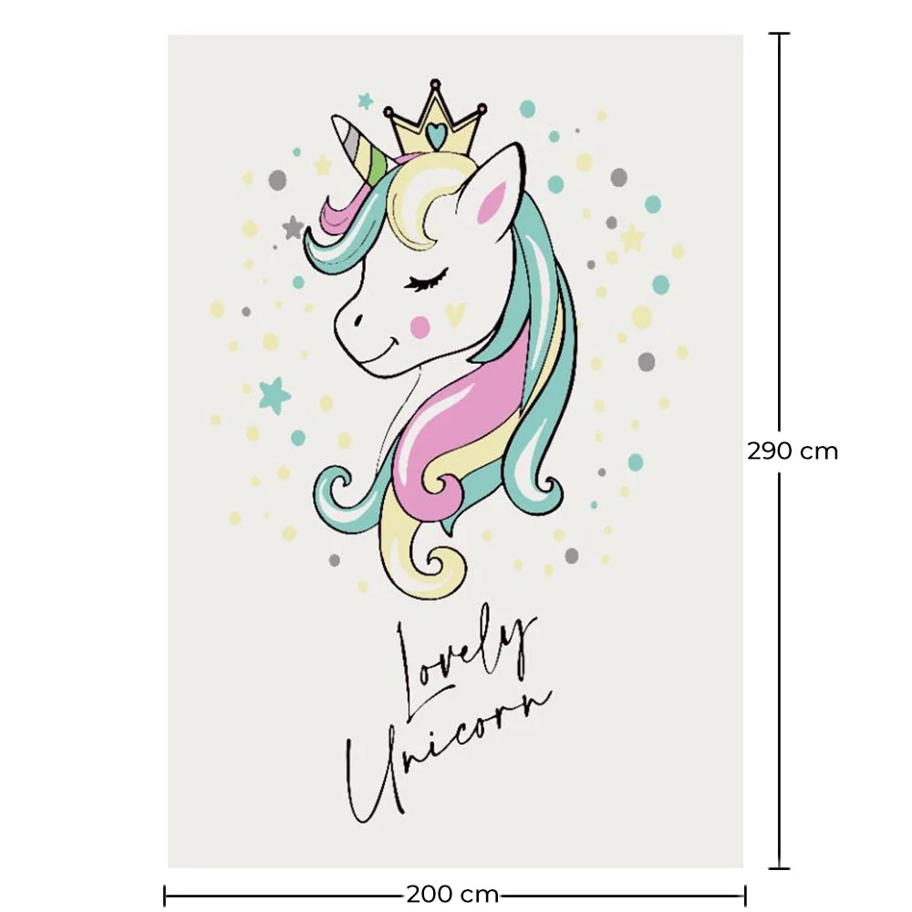 Grande Tapete Infantil com Design de Unicórnio - Multicolorido (290x200 cm) - Style image 10