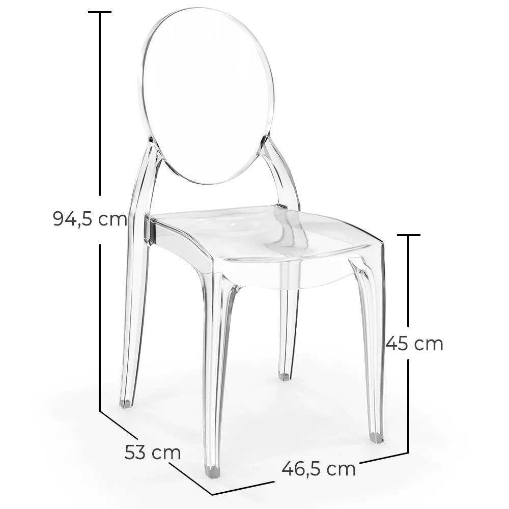 Conjunto de 2 cadeiras de jantar transparentes - Estilo Victoria  image 10