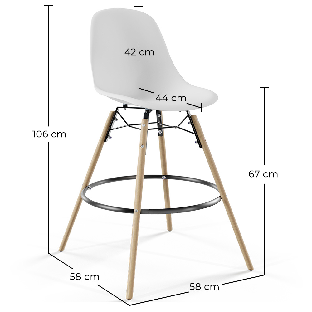 Conjunto de 2 Bancos de Bar - Design Escandinavo - Pés de Madeira - Skögur image 10