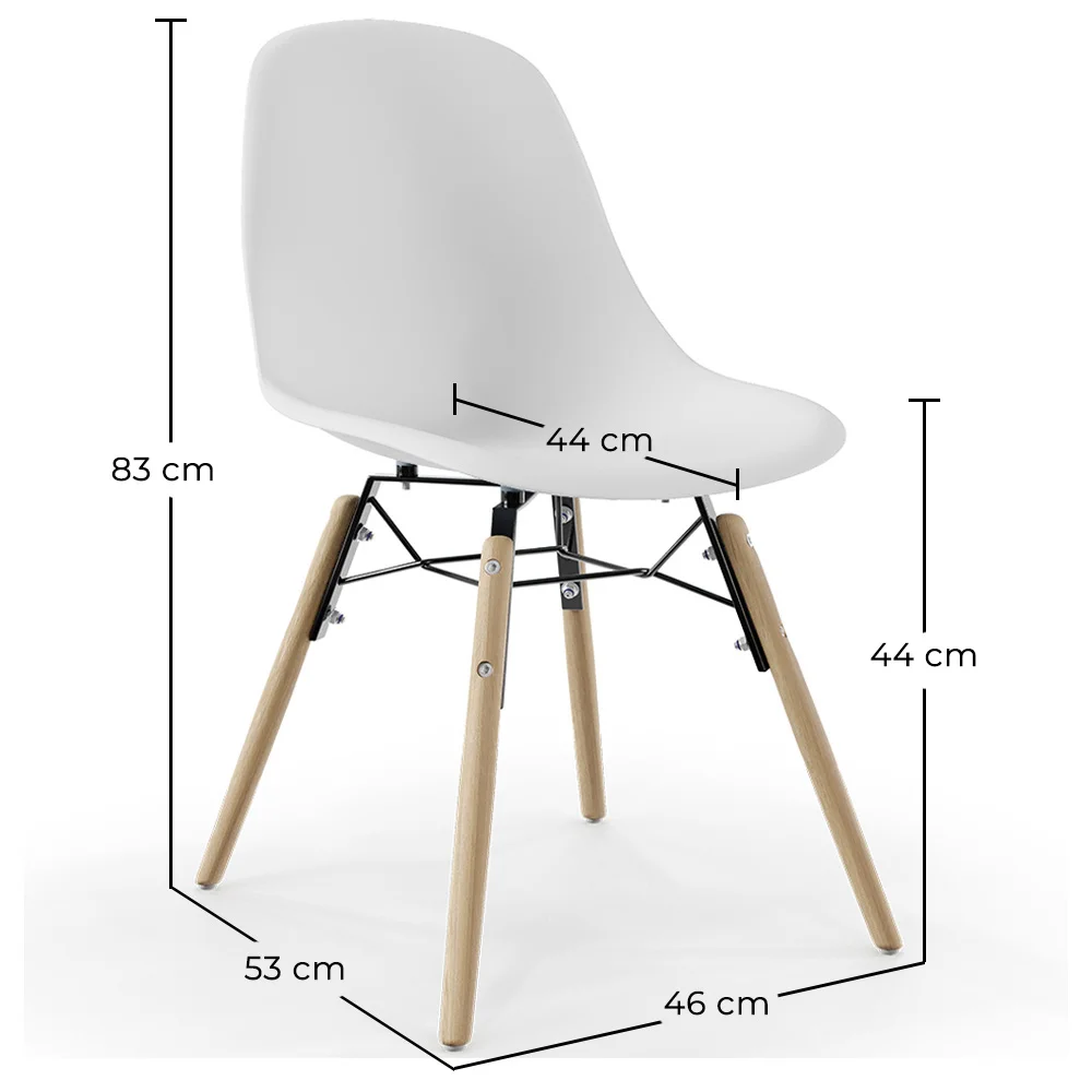 Cadeira de Jantar - Design Escandinavo - Pernas de Madeira - Pack de 4 - Skögur image 10