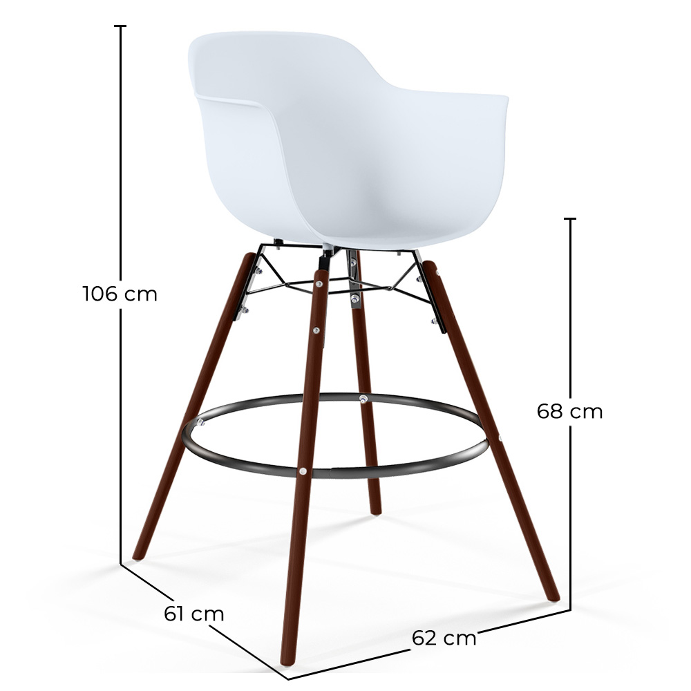 Bancos de Bar - Design Escandinavo - Pernas de Madeira Escura - Pack de 2 - Nordika image 10