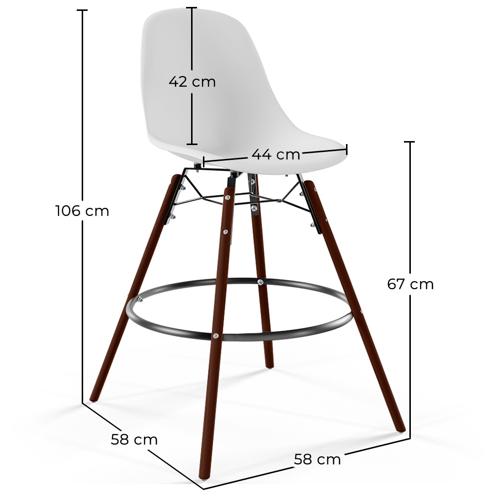 Bancos de Bar - Design Escandinavo - Pernas de Madeira Escura - Pack de 2 - Skögur image 10