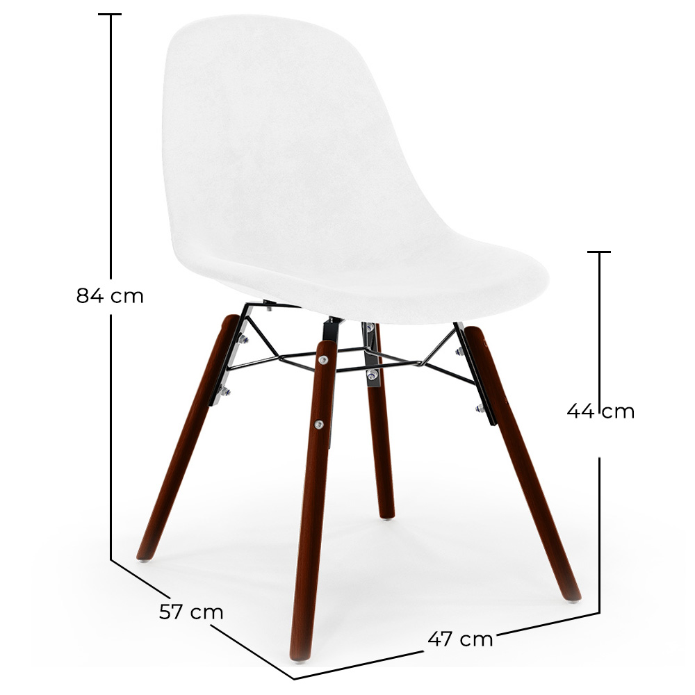 Cadeira de Jantar em Veludo - Design Escandinavo e Pés de Madeira Escura - Skögur image 10