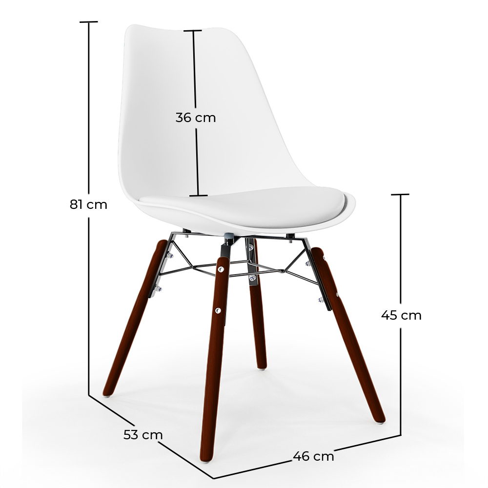 Cadeira de Jantar com Almofada - Design Escandinavo e Pés de Madeira Escura - Skögur image 10