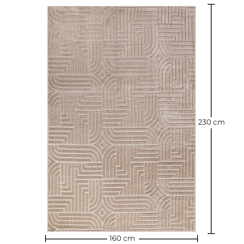 Tapete Grande com Design Contemporâneo e Moderno - Bege (160x230 cm) - Rococo image 10
