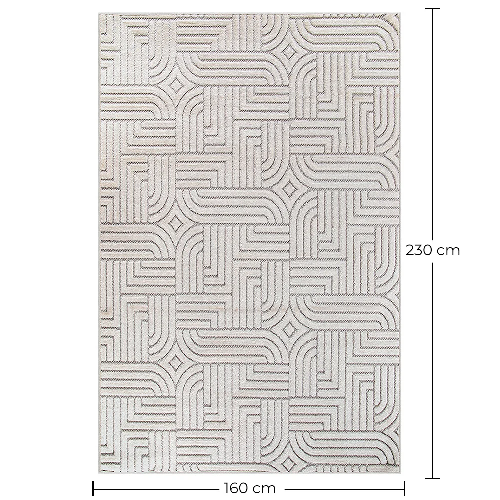 Tapete Grande com Design Contemporâneo e Moderno - Bege (160x230 cm) - Rosella image 10