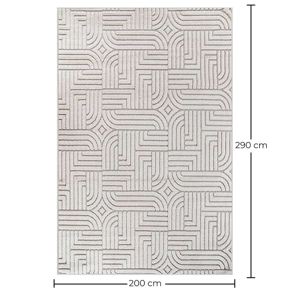 Tapete Grande com Design Contemporâneo e Moderno - Bege (290x200 cm) - Rosella image 10