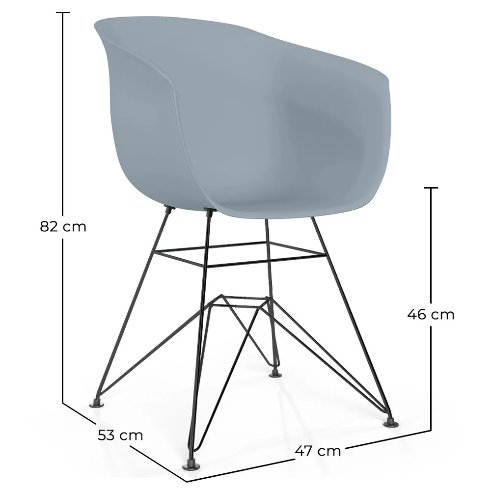 Cadeira de Jantar - Design Escandinavo - Pés Pretos - Polin image 10