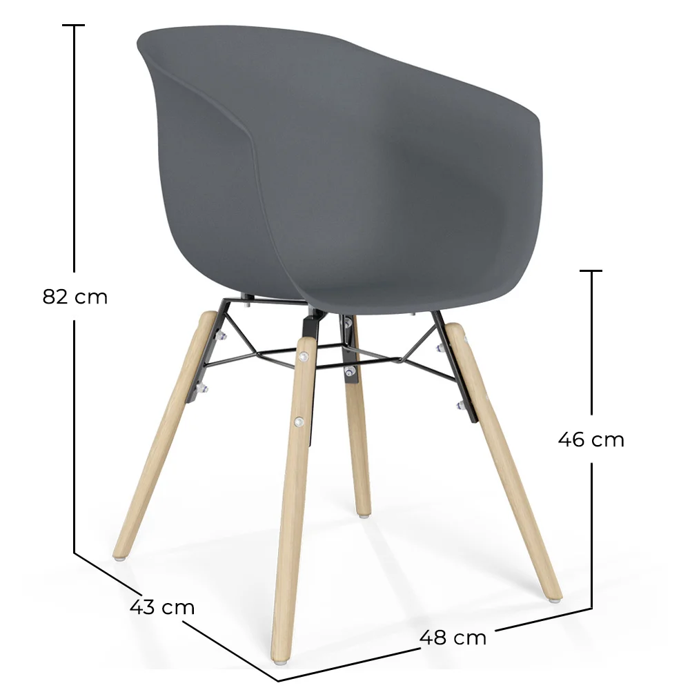 Cadeira de Jantar - Design Escandinavo - Pés em Madeira Natural - Polin image 10