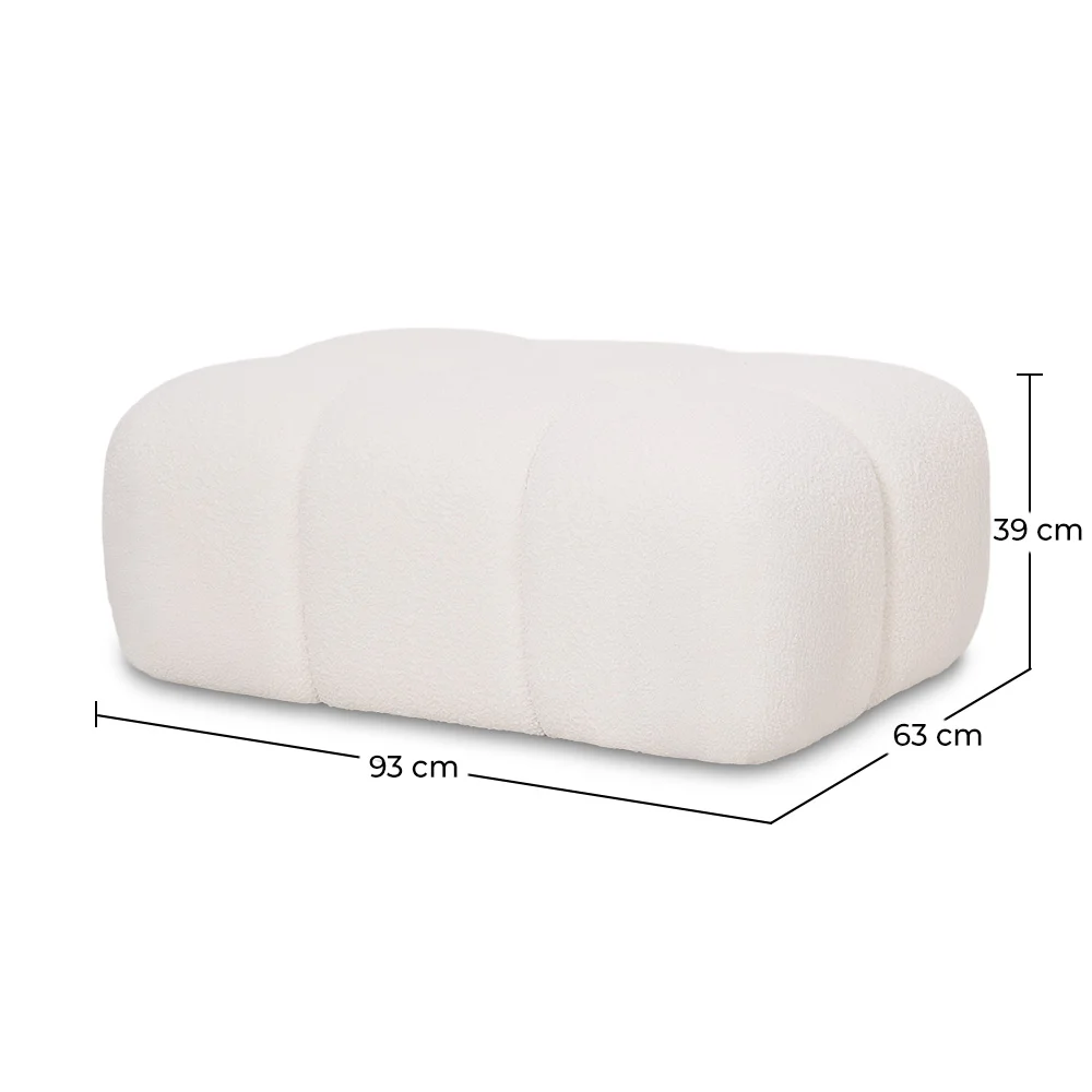 Pufe Modular Estofado Em Tecido Bouclé - Design Moderno (93х63) – Compatível Com O Sofá Modular Bianca image 10