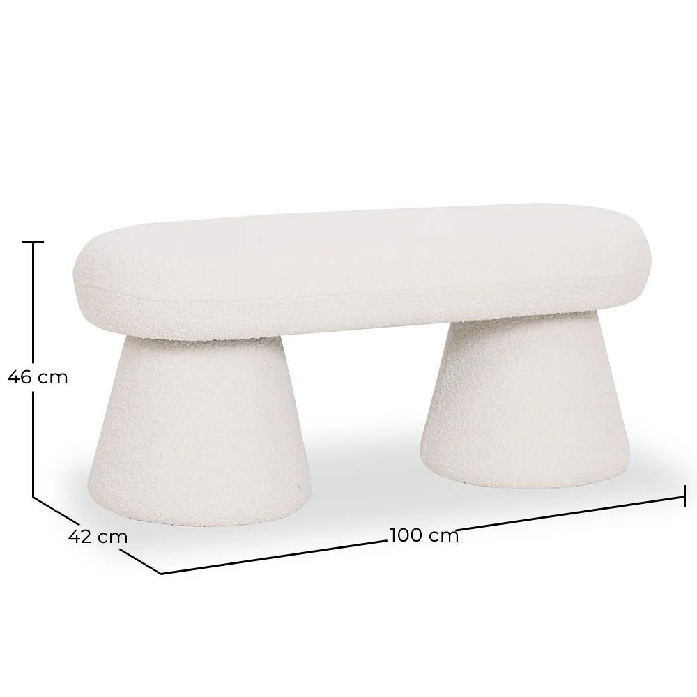 Banco De Estilo Moderno Estofado Em Tecido Bouclé - Kurt image 10