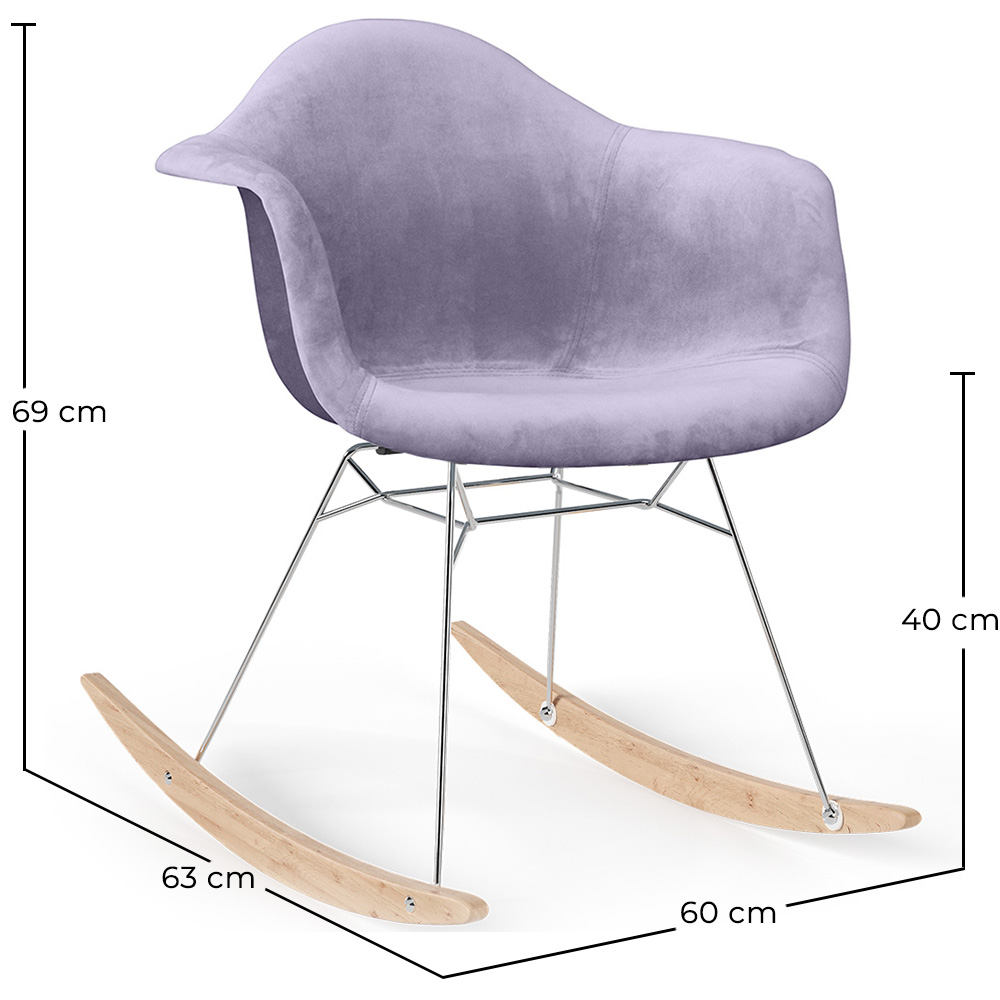 Cadeira de Balanço Tecido Estofado Moderno – Estilo Nórdico - Nordika image 10