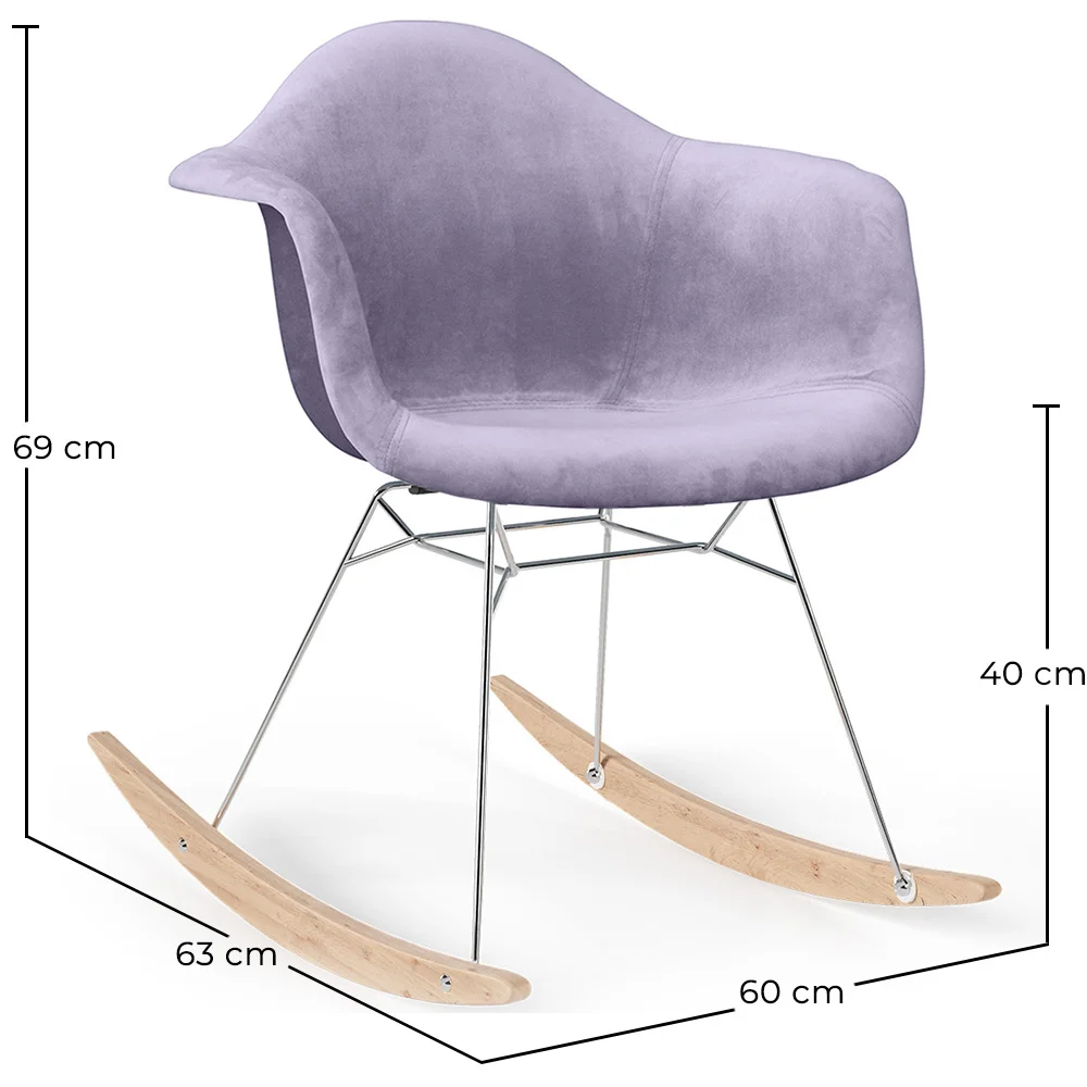 Cadeira de Balanço Tecido Estofado Moderno – Estilo Nórdico - Nordika image 10
