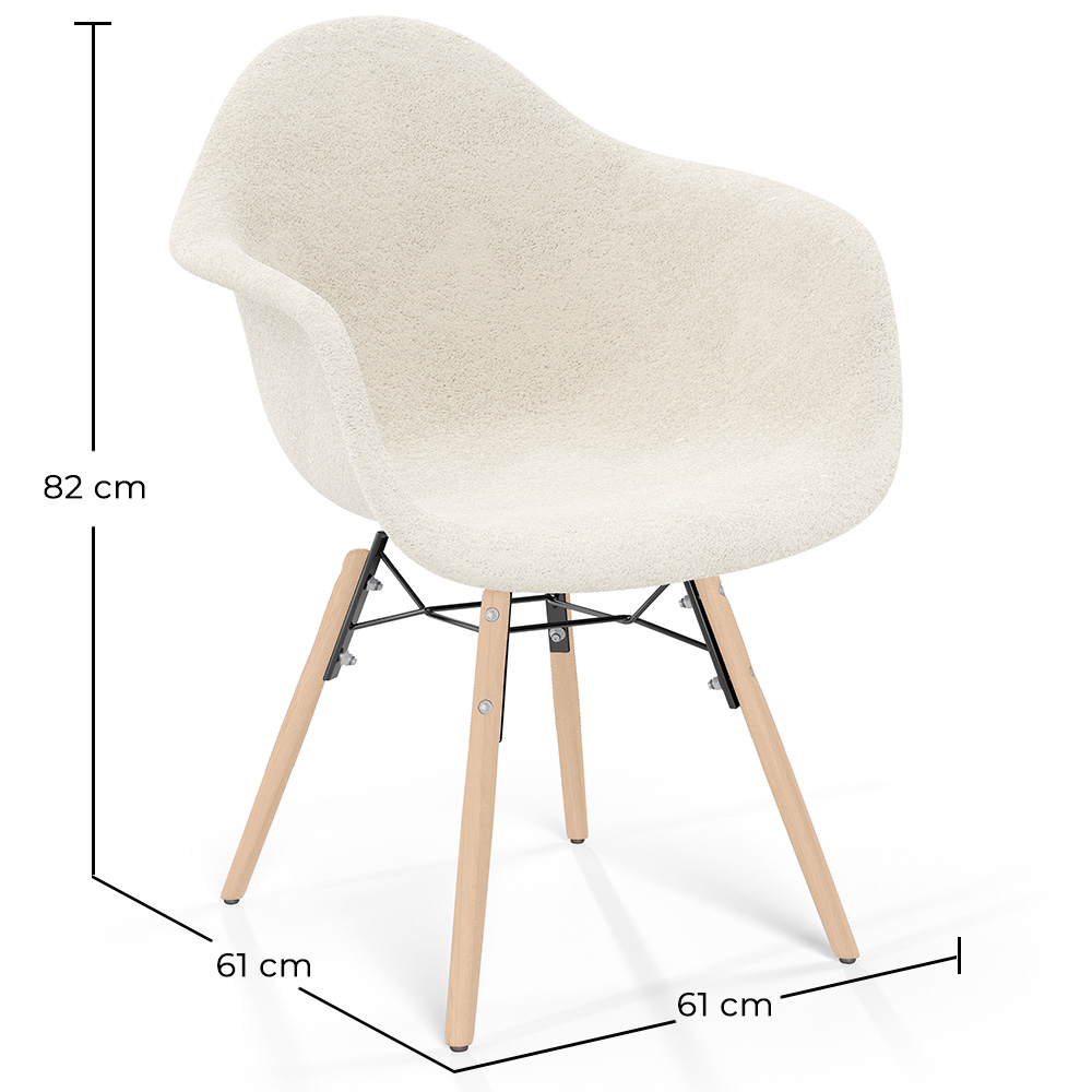 Cadeira com braços - Estofada em bouclé - Escandinavo - Sala de jantar, escritório ou sala de espera - Nordika image 10