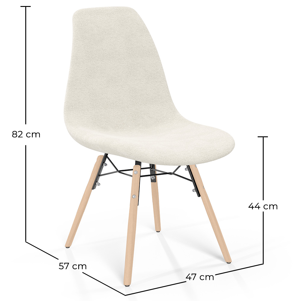 Cadeira de jantar escandinava estofada em bouclé – Jantar ou escrivaninha - Skögur image 10