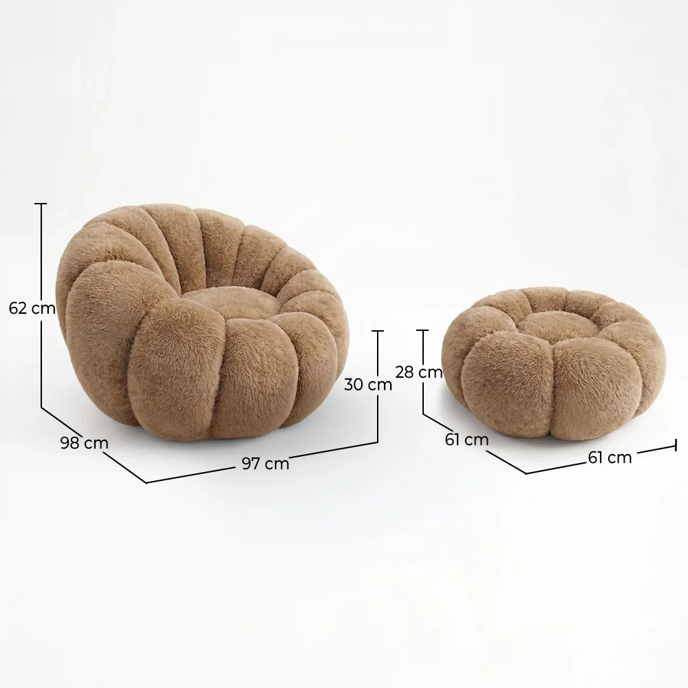 Poltrona com Pufe Estofada – Tecido Macio – Rubi image 10