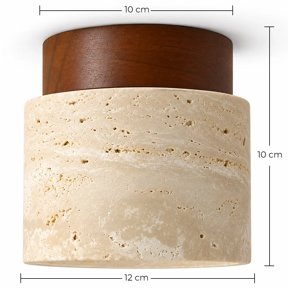 Candeeiro de Teto – Embutido – Madeira & Travertino – Léonie image 10