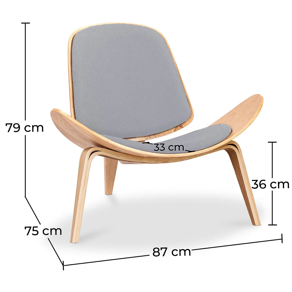 Poltrona de design - Poltrona escandinava - Estofamento em tecido - Lucy image 10