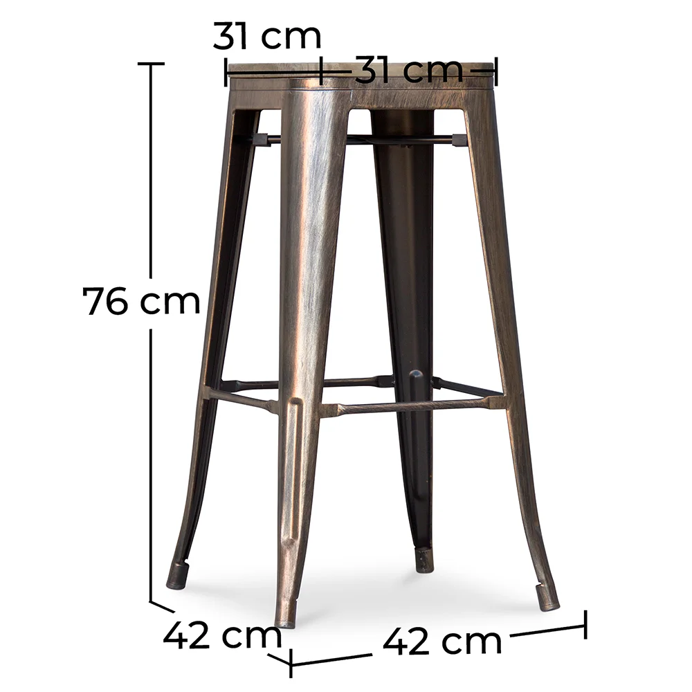 Banqueta de Design Industrial - Madeira & Aço - 76cm - Stylix image 10