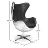  Poltrona de Design com Braços - Design em forma de Ovo - Couro e Metal - Cocoon



 image 7