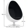 Poltrona de design em forma de ovo - Estofamento em couro sintético - Eny image 7