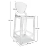 Banco Bar com Encosto - Design Transparente - 65cm - Victoria Queen image 7