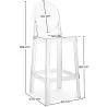 Banco Bar com Encosto - Design Transparente - 65cm - Victoria Queen image 7