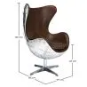 Poltrona com Braços - Estilo Aviador - Couro e Metal - Cocoon image 7