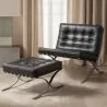 Poltrona de Design com Descanso de Pés - Estofado em Couro Sintético - Town image 7