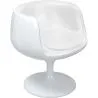 Cadeira Lounge - Cadeira de design branca - Estofada em couro - Genebra image 7