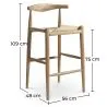 Banco Bar Boho Bali Design - Madeira - 75cm - Elb image 7