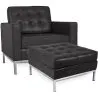 Poltrona de Design com Descanso de Pés - Estofado em Couro Sintético - Konel image 7