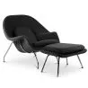  Poltrona de Design com Descanso de Pés - Estofado em Tecido - Womb image 7