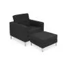 Poltrona de Design com Descanso de Pés - Estofado em Caxemira - Konel image 7