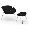 Poltrona de Design com Descanso de Pés - Estofado em Couro - Chunk image 7