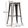 Banqueta de Design Industrial - Madeira & Aço - 76cm - Stylix image 7
