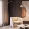 Luminária de Piso Metálica Arqueada com Base Redonda de Mármore – Arko image 7