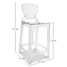 Banco Bar com Encosto - Design Transparente - 75cm - Victoria Queen image 7